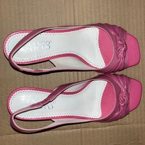 Franco Sarto “kitten heel” open toe sandals.